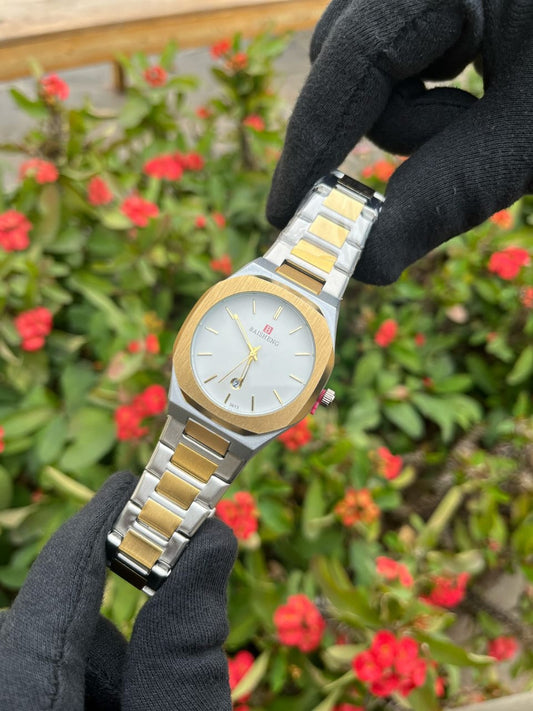 Men's Luxury Rose Gold Watch with Day-Date & Black Roman Dial